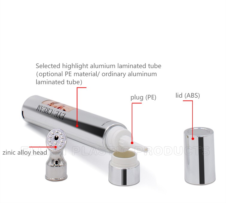 eye cream tube with zinc alloy applicator eye cream tube with zinc alloy applicator